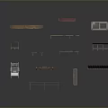 Various Dining Chair Components Including Wooden Metal And Plastic Parts In Different Colors