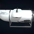 White And Silver Submersible With Metal Frame And Red Top Light
