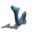 Blue Fish Shaped Decorative Ornament Set With Scaled Texture For Home Decor 3d model