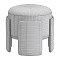 Beige Velvet Modern Minimalist Stool With Sturdy Legs And Comfortable Elegant Design