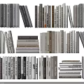 Various Books And Magazines With Colorful Spines Stacked On Shelf