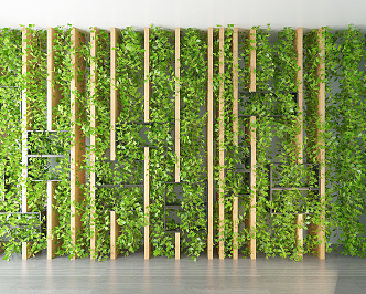 Modern Green Plant Wall Grass Flower Wall 3d model