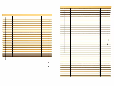 Wooden Venetian Blinds With Adjustable Horizontal Slats For Home Window Decor 3d model