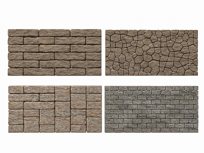 Modern natural block stone wall rubble retaining wall stone masonry stone cube stone combination landscape stone rock block 3d model