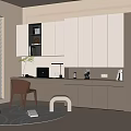 Custom desk bookcase 3d model