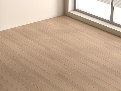 Light Oak Wooden Floor With Long Planks And Natural Light In Modern Interior 3d model