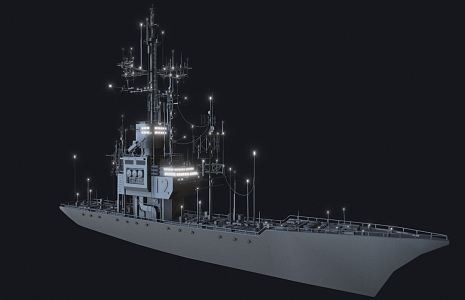 Science and technology sense warship battleship frigate 3d model