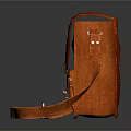 Red Leather Crossbody Bag With Flap Closure And Adjustable Strap For Daily Use