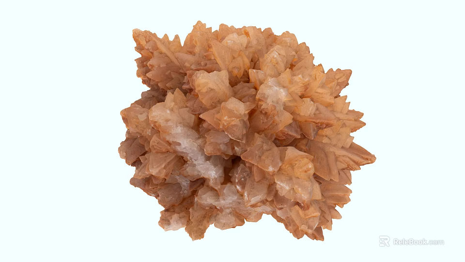 Natural Brown Stone Crystal Cluster With Mineral Formation And Textural Details 3d model 