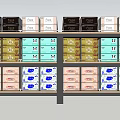 Neatly Arranged Supermarket Shelf With Various Brand Tissues And Daily Necessities