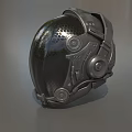 3D Rendered Metallic Helmet With Futuristic Mechanical Details Honeycomb Texture And Circular Knobs