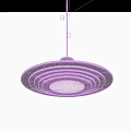 Modern Sleek Pendant Light With Layered Circular Design Suspended From Ceiling 3d model