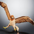 Brown Eagle Spreading Wings Soaring In Flight With Detailed Feathers And Powerful Stance