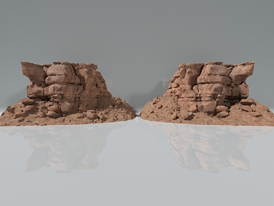 Mountain sandstone cliff sandstone cliff rock wall weathered mountain rock stone karst plateau landform canyon shaped mountain wall 3d model