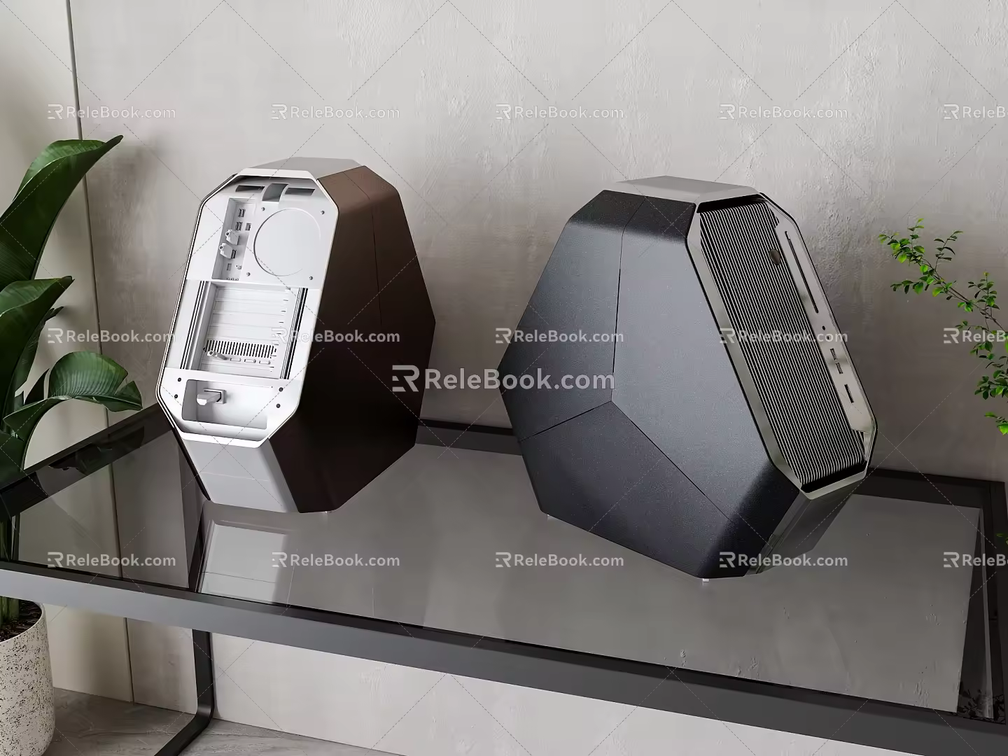 Modern desktop computer host 3d model