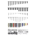 Assorted Metal Fasteners Including Screws Bolts Washers And Colored Nails