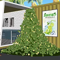 Vibrant Photo Check-in Spot Featuring Green Lime Stack White Bear Figure And Shipping Container