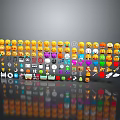 Colorful Collection of Various Emojis Including Smiley Faces Stars Hearts and Icons