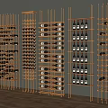 Wine Wine Rack Wine Glass Wine Rack Storage Rack Wine Display Rack Metal Partition Display Rack Wine Cabinet Wine Bottle Decorative Rack Metal Wine Rack 3d model