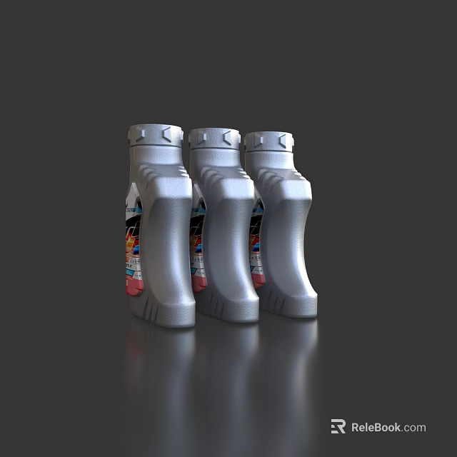 Three Silver Professional Hardware Tools With Labels For Industrial Workshop Use 3d model 