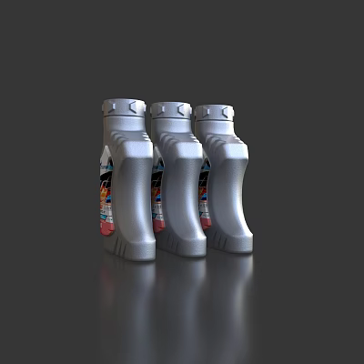 Three Silver Professional Hardware Tools With Labels For Industrial Workshop Use 3d model