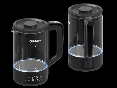 Daily Electrical Appliance Gafken Electric Kettle Featuring Transparent Glass and LED Light Strip 3d model