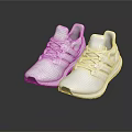 White Sports Sneakers with Knitted Upper White Sole Laces and Reflective Surface on Dark Background