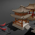 Ancient Architecture Pavilions With Multiple Models Various Roof Styles And Colorful Designs
