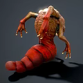 Mutant Monster Creature 3D Model With Multiple Eyes Sharp Teeth And Red Body 3d model