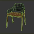 Modern Leisure Chair With Wooden Frame Dark Backrest And Armrests Design