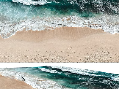 Scenic Beach Landscape With Turquoise Ocean Waves And Golden Sand Shore 3d model