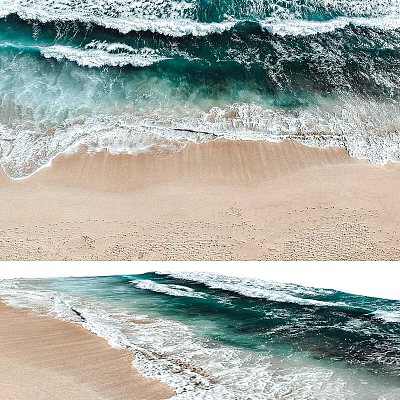 Scenic Beach Landscape With Turquoise Ocean Waves And Golden Sand Shore 3d model