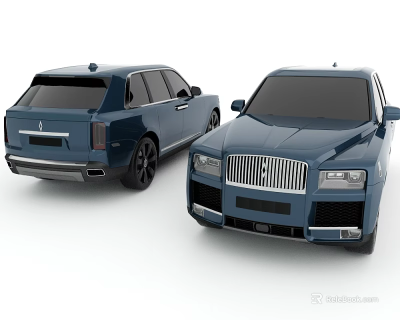 Blue Luxury Sedan Modern Exterior Design With Front Grille And Rear Tail Lights 3d model 