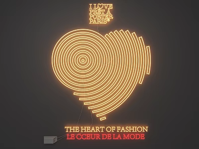 Heart Shaped Neon Lighting Combination With Fashion Style Text And Decorative Design 3d model