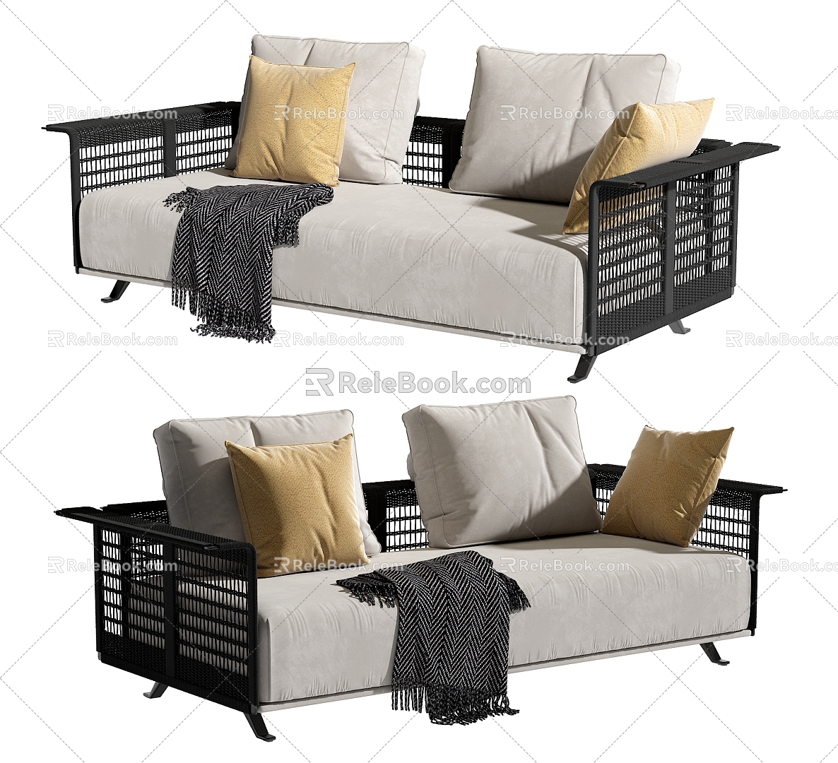 Double sofa 3d model