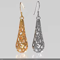 Elegant Gold and Silver Teardrop Earrings with Hollow Out Design