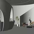 Modern Lounge Front Desk Alien Front Desk 3d model