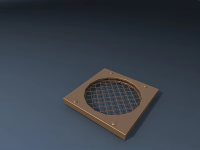 Square Metal Grille Ventilation Cover With Grid Design And Screws 3d model