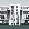 Modern Detached Villa Exterior With Glass Windows Balconies And Water Reflection Scenic View