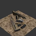 Tan Colored MDR Assault Rifle With Modern Tactical Design And Magazine