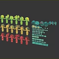 Colorful Characters And Creatures Collection With Diverse Hairstyles Body Parts And Facial Expressions