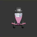 Pink Children's Tricycle With Large Gray Wheels And Striped Seat Design