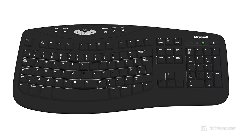 Microsoft Ergonomic Computer Keyboard With Full Size Layout And Numeric Keypad 3d model 