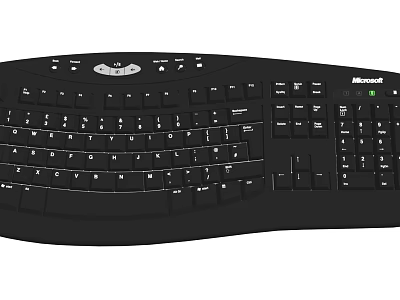 Microsoft Ergonomic Computer Keyboard With Full Size Layout And Numeric Keypad 3d model