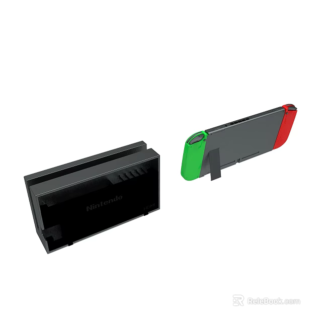 Nintendo Switch Dock And Red Green Joy Con Controllers Gaming Accessories 3d model 