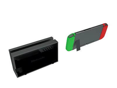 Nintendo Switch Dock And Red Green Joy Con Controllers Gaming Accessories 3d model