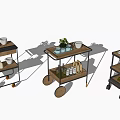 Commercial Kitchen Mobile Carts Multi Shelf Design With Wheels For Storage And Supplies