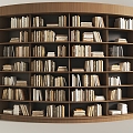 Curved Bookcase Books 3d model