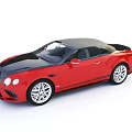 Luxury Bentley Convertible Sports Car With Red Black Exterior And Silver Wheels
