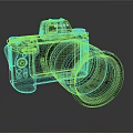 modern camera nikon slr camera card machine 3d model